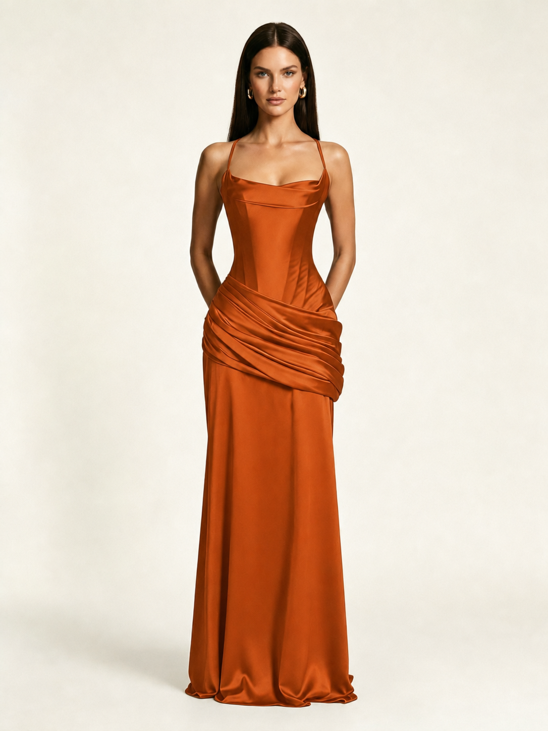 Corset Lace-up Back Draped Mermaid Formal Dress