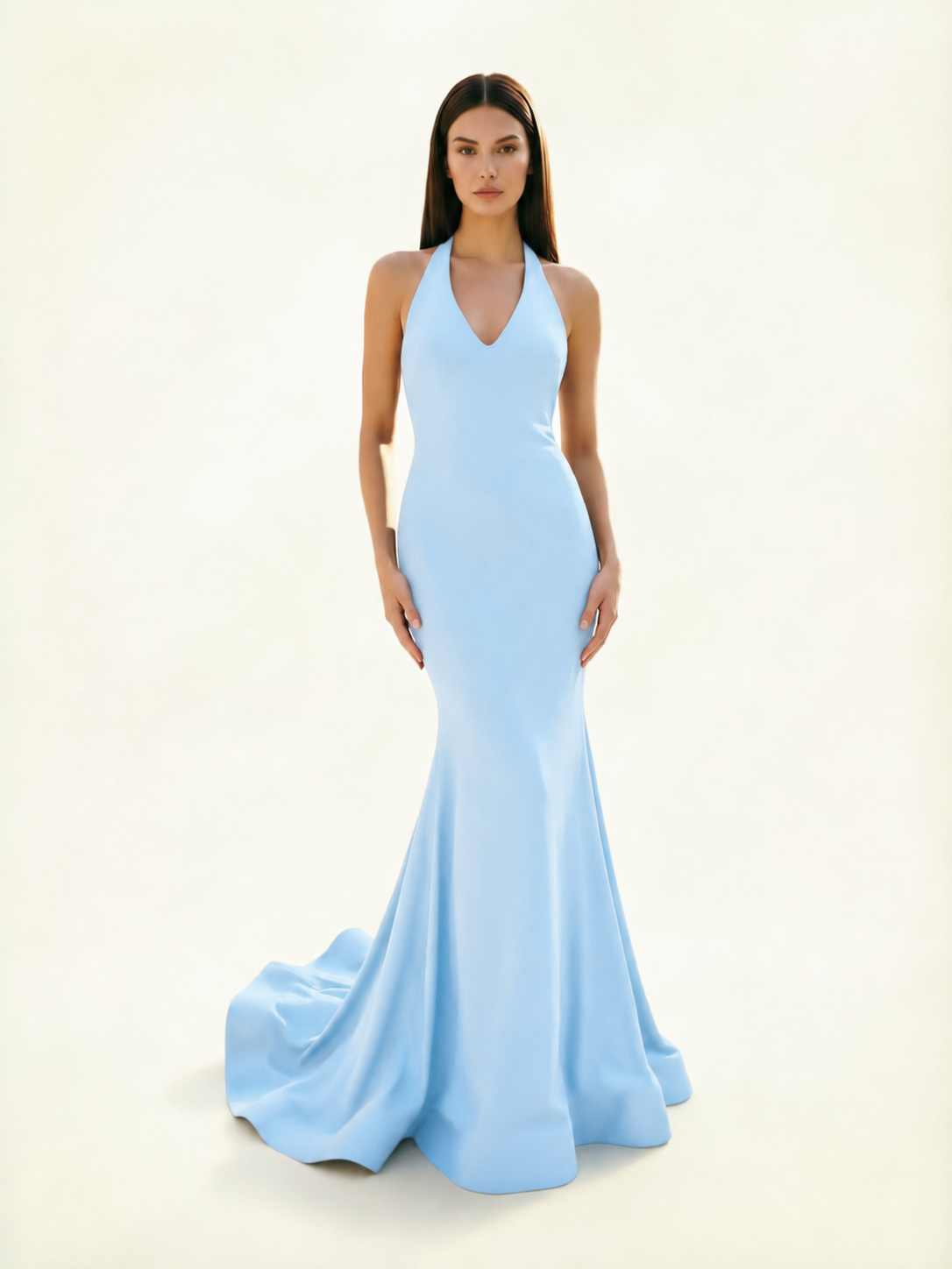 Halter Backless Mermaid Evening Gown