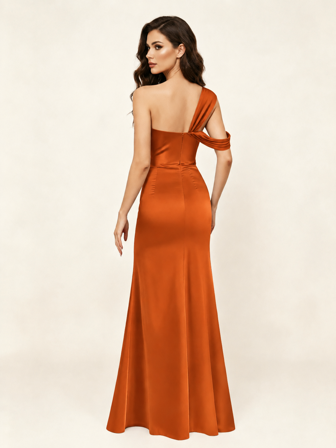 Satin One Shoulder Mermaid Bridesmaid Dress