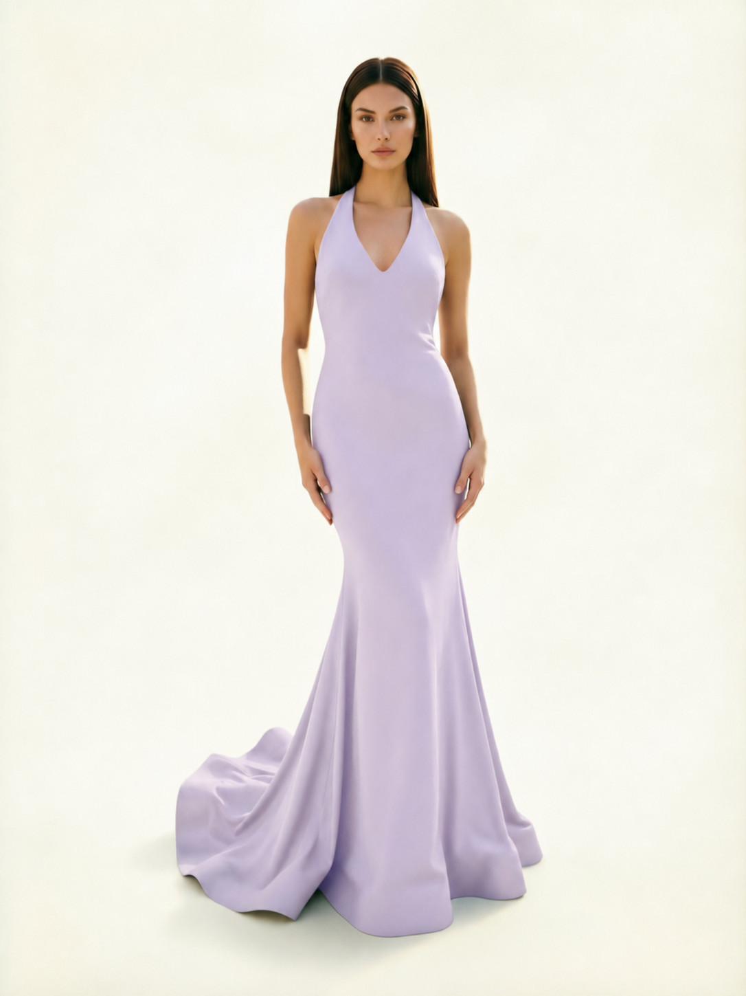 Halter Backless Mermaid Evening Gown