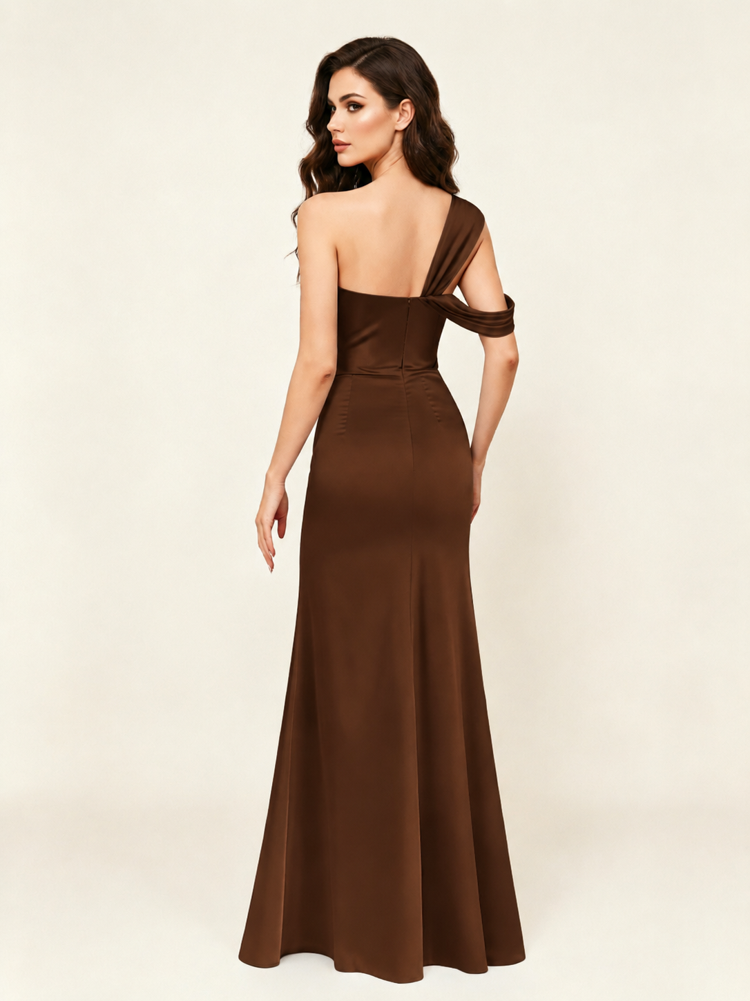 Satin One Shoulder Mermaid Bridesmaid Dress