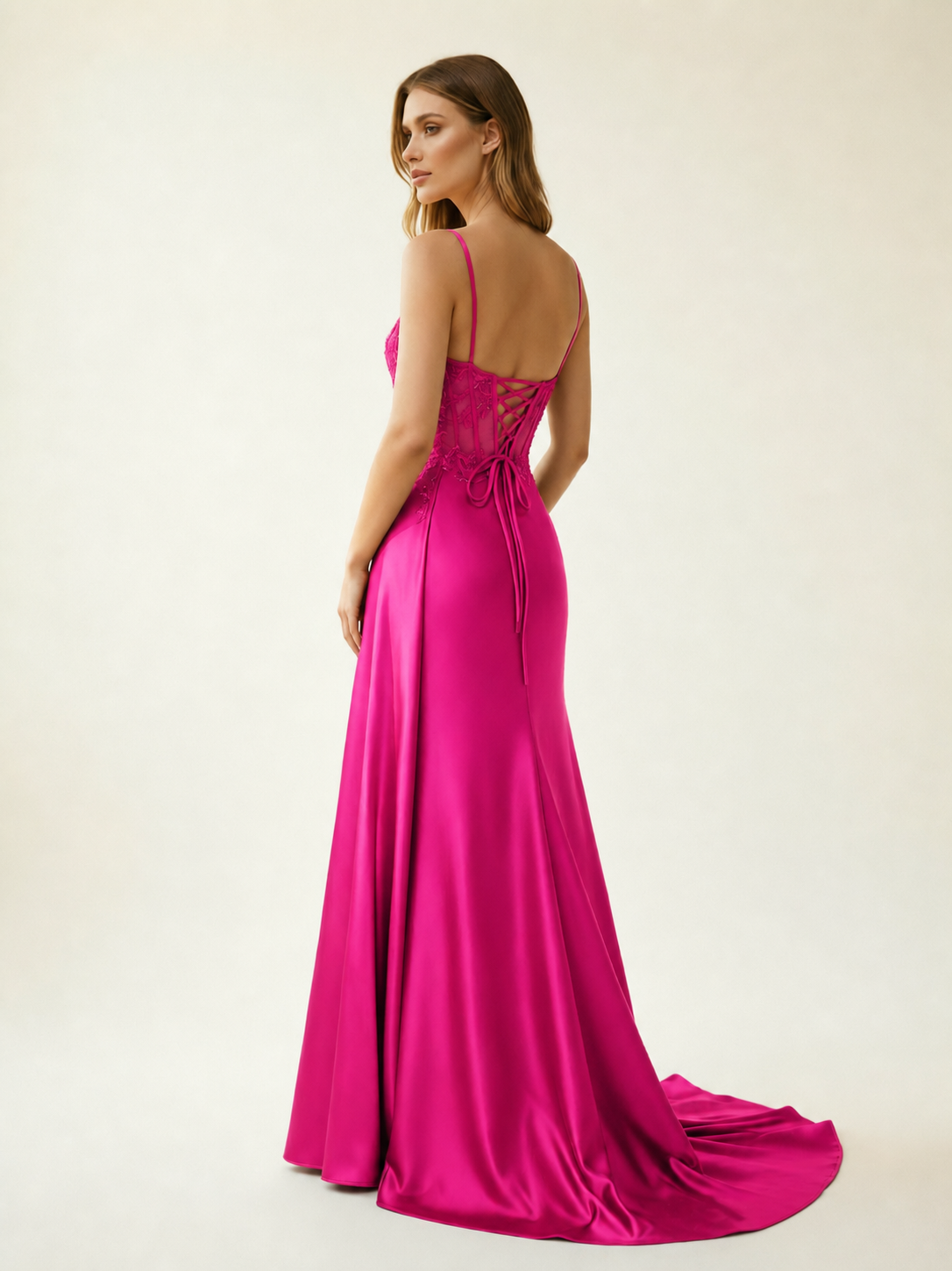 Fine shoulder-boned sequined halter dress