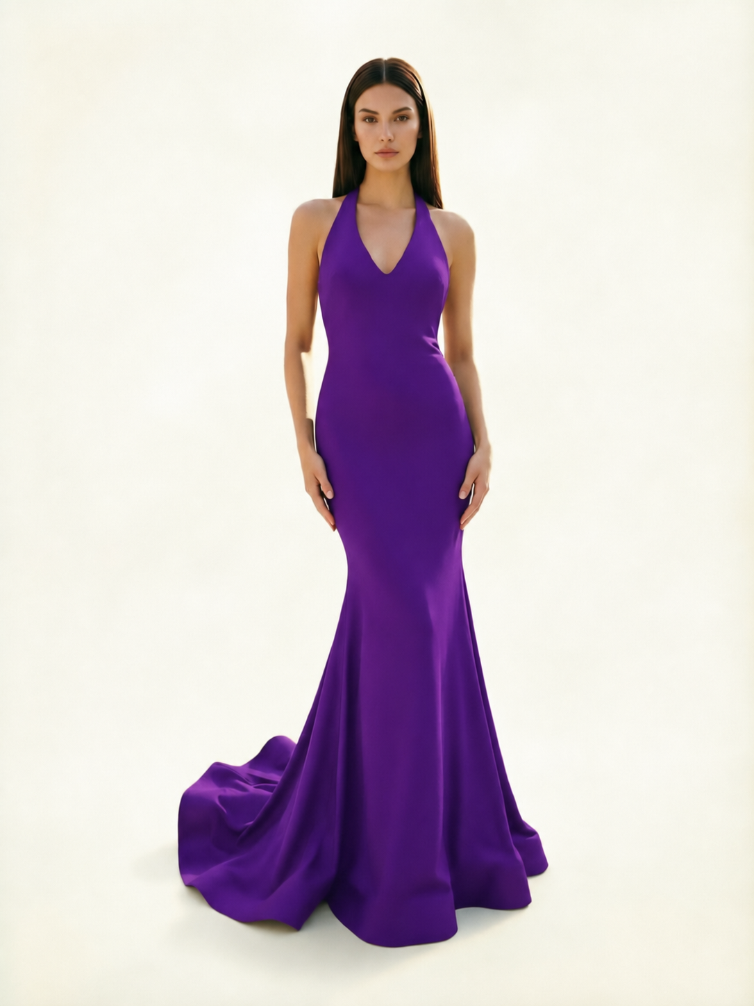 Halter Backless Mermaid Evening Gown