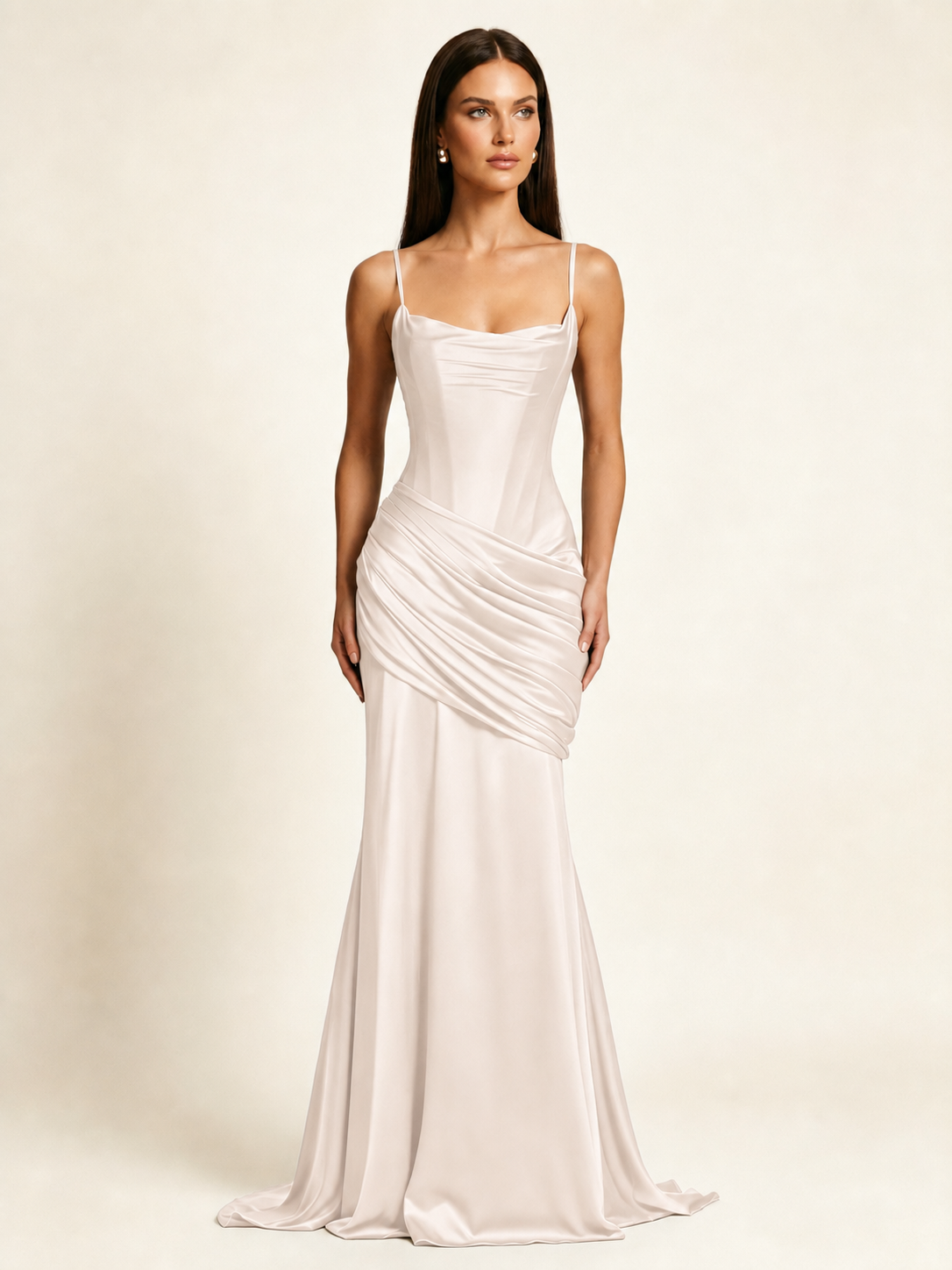 Corset Lace-up Back Draped Mermaid Formal Dress