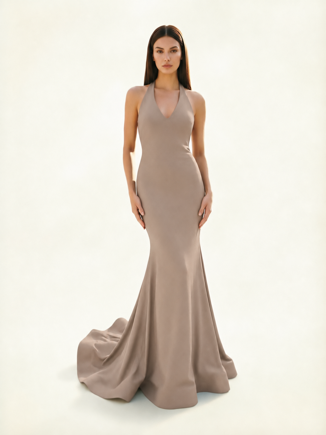 Halter Backless Mermaid Evening Gown