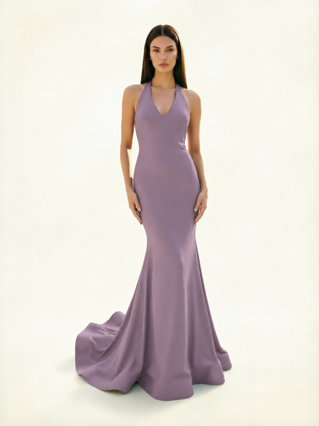 Halter Backless Mermaid Evening Gown