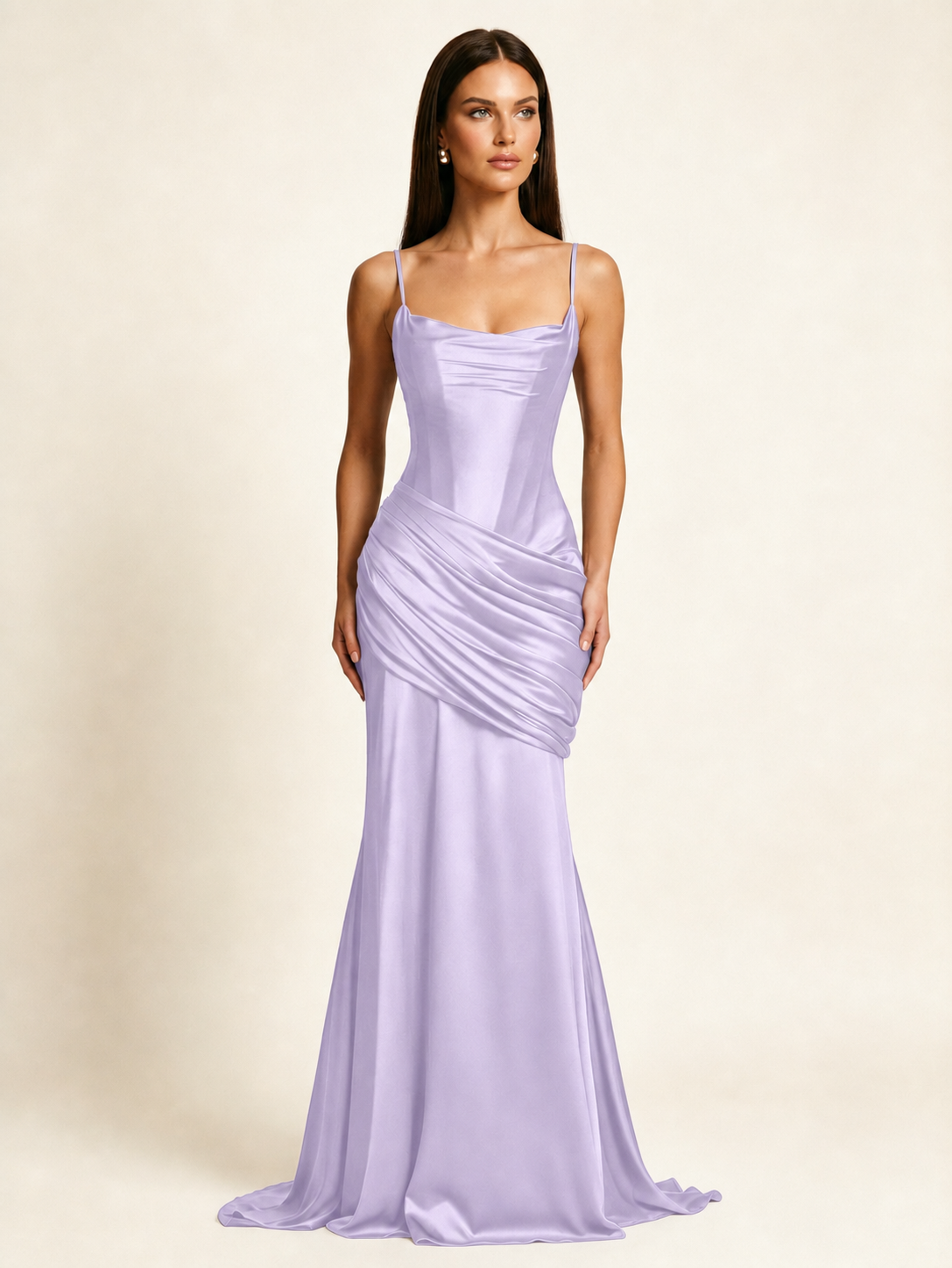 Corset Lace-up Back Draped Mermaid Formal Dress