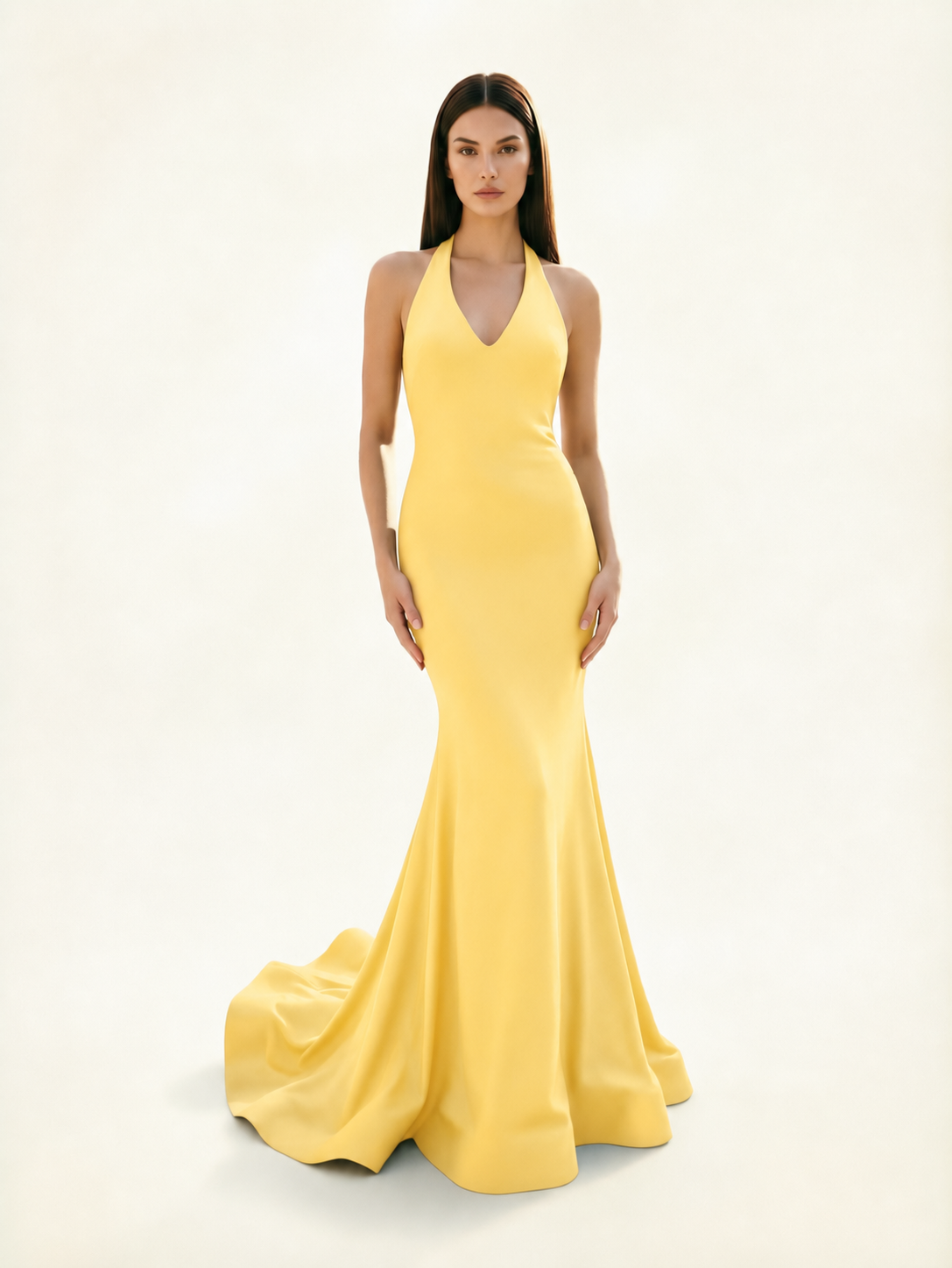 Halter Backless Mermaid Evening Gown
