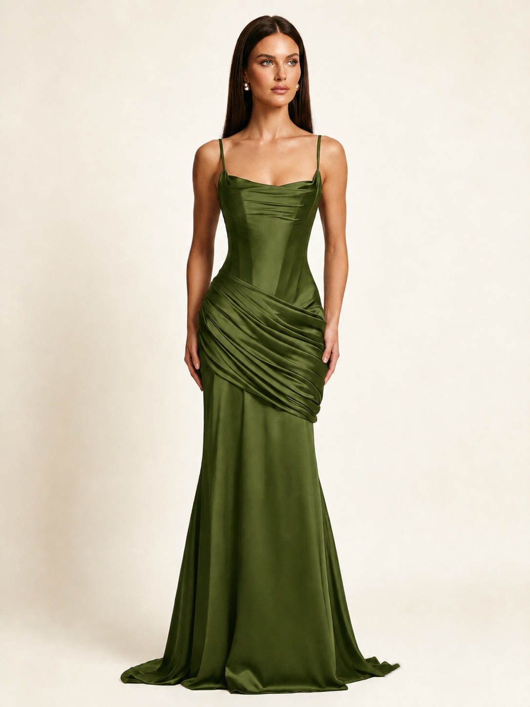 Corset Lace-up Back Draped Mermaid Formal Dress