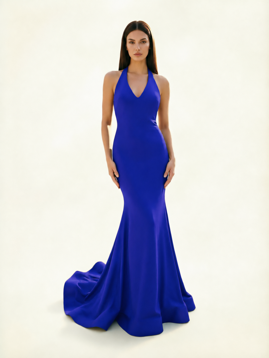 Halter Backless Mermaid Evening Gown