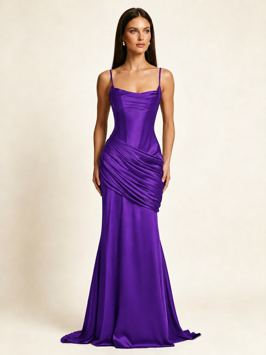 Corset Lace-up Back Draped Mermaid Formal Dress