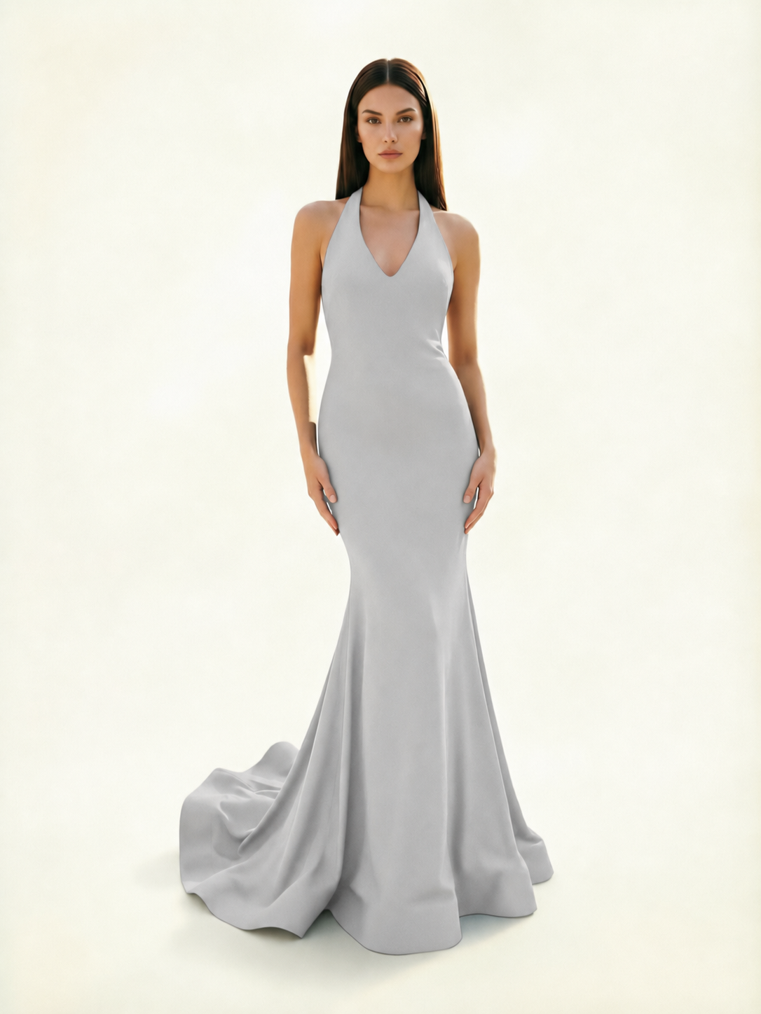 Halter Backless Mermaid Evening Gown