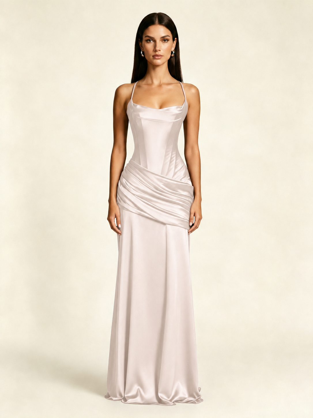 Corset Lace-up Back Draped Mermaid Formal Dress