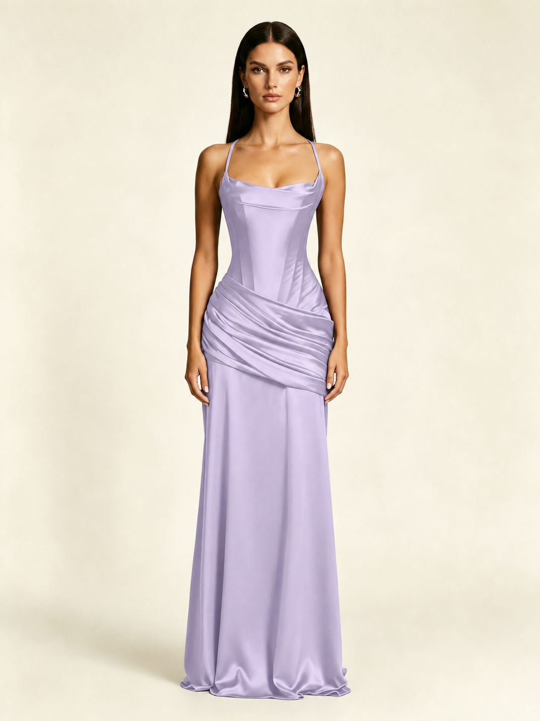 Corset Lace-up Back Draped Mermaid Formal Dress
