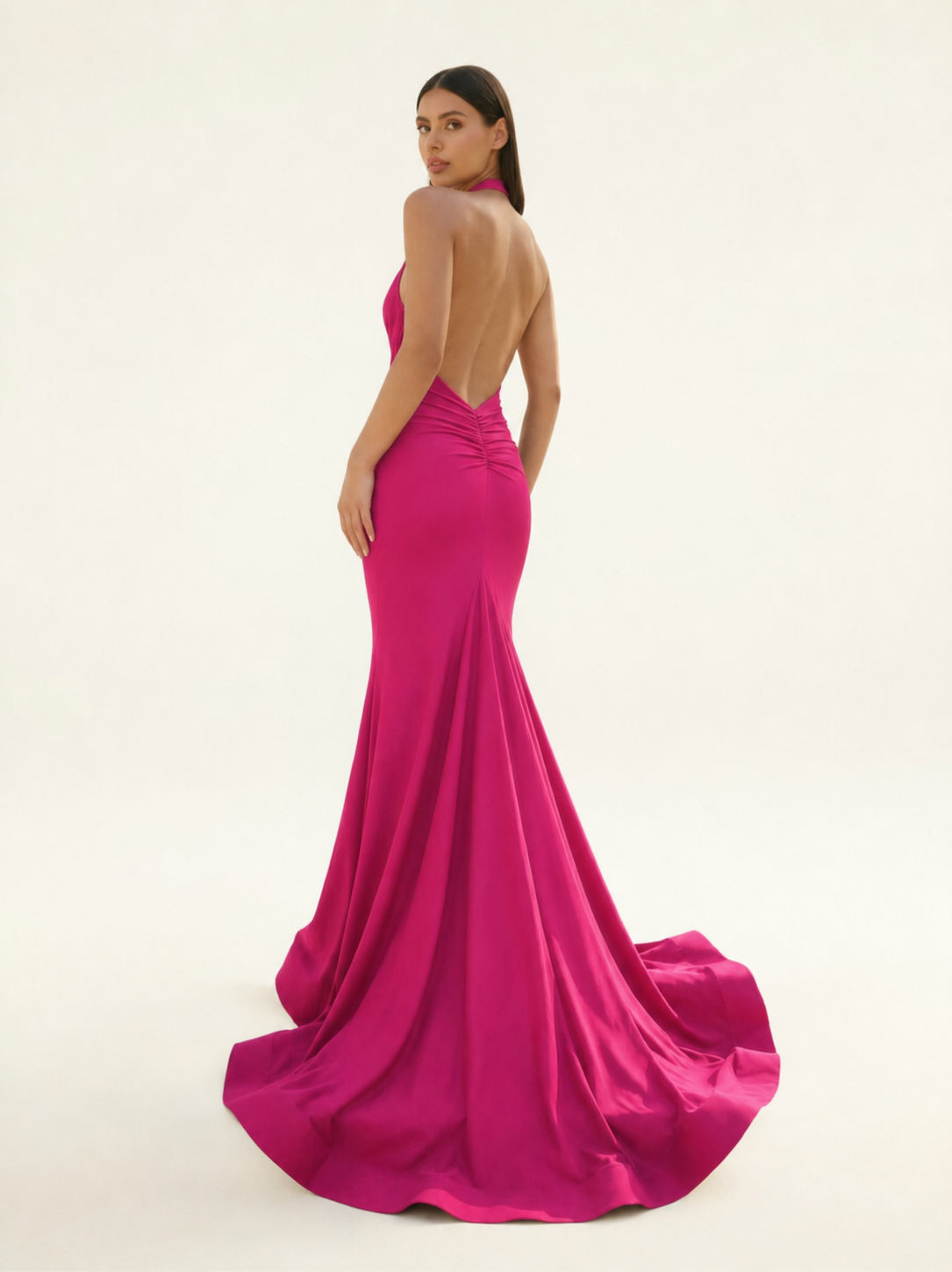 Halter Backless Mermaid Evening Gown