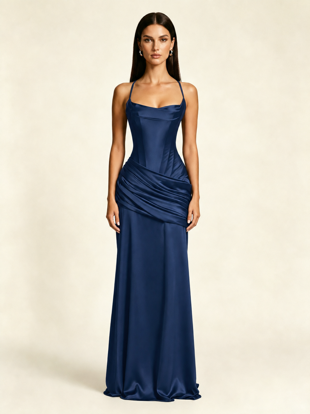 Corset Lace-up Back Draped Mermaid Formal Dress