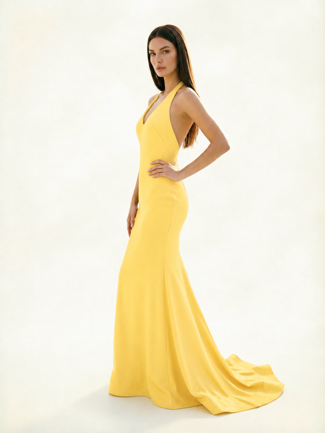 Halter Backless Mermaid Evening Gown
