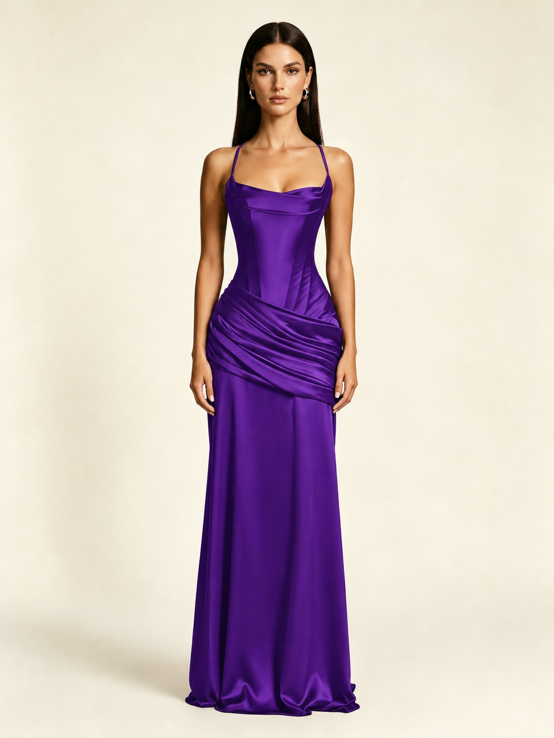 Corset Lace-up Back Draped Mermaid Formal Dress