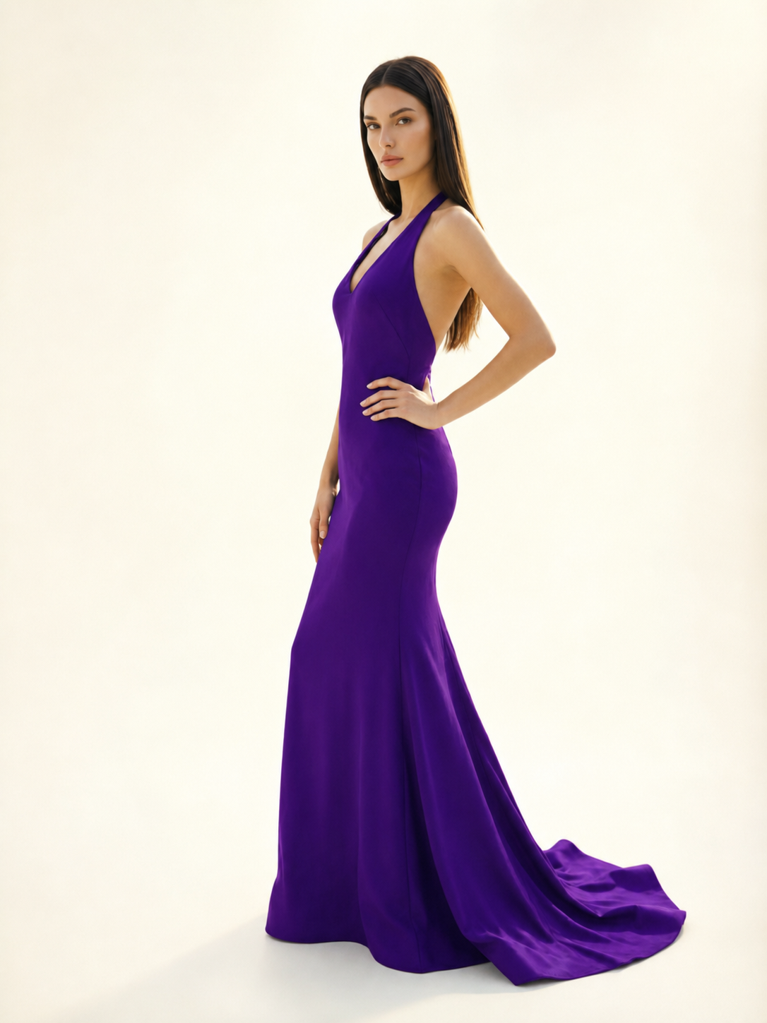 Halter Backless Mermaid Evening Gown