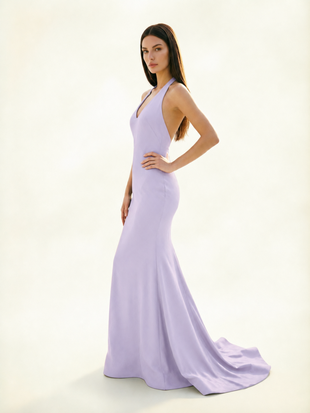 Halter Backless Mermaid Evening Gown