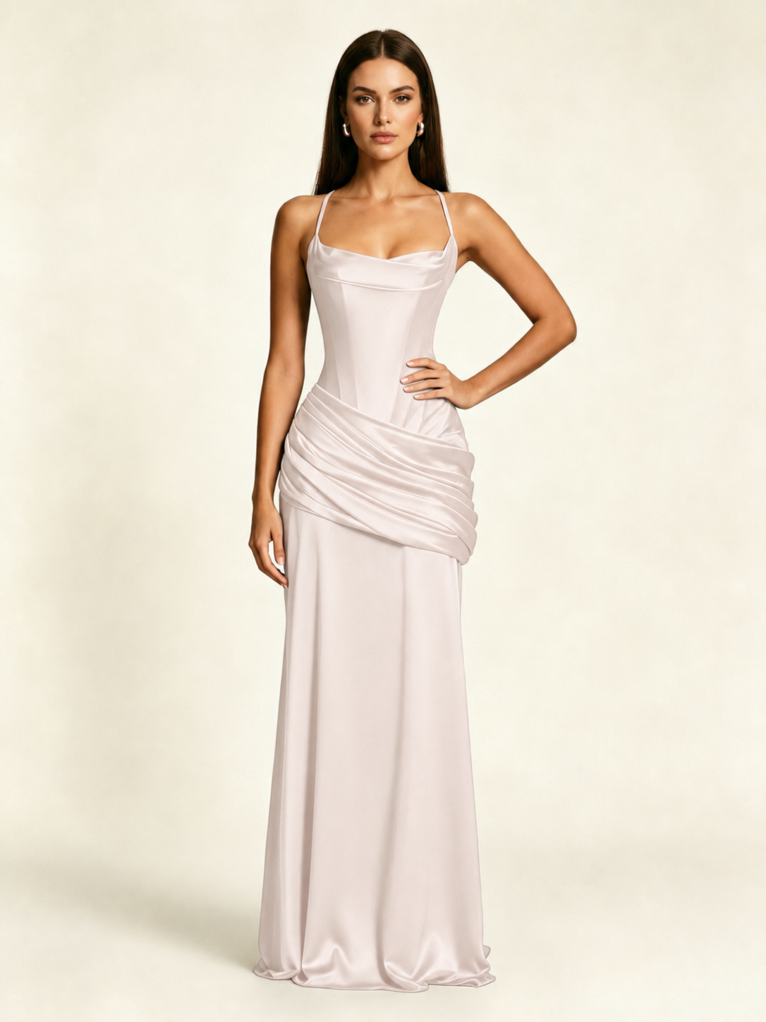 Corset Lace-up Back Draped Mermaid Formal Dress
