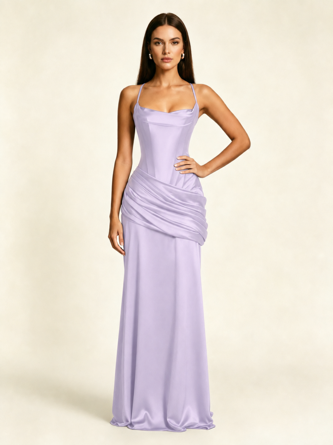 Corset Lace-up Back Draped Mermaid Formal Dress