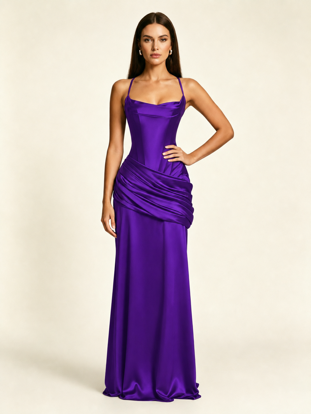 Corset Lace-up Back Draped Mermaid Formal Dress