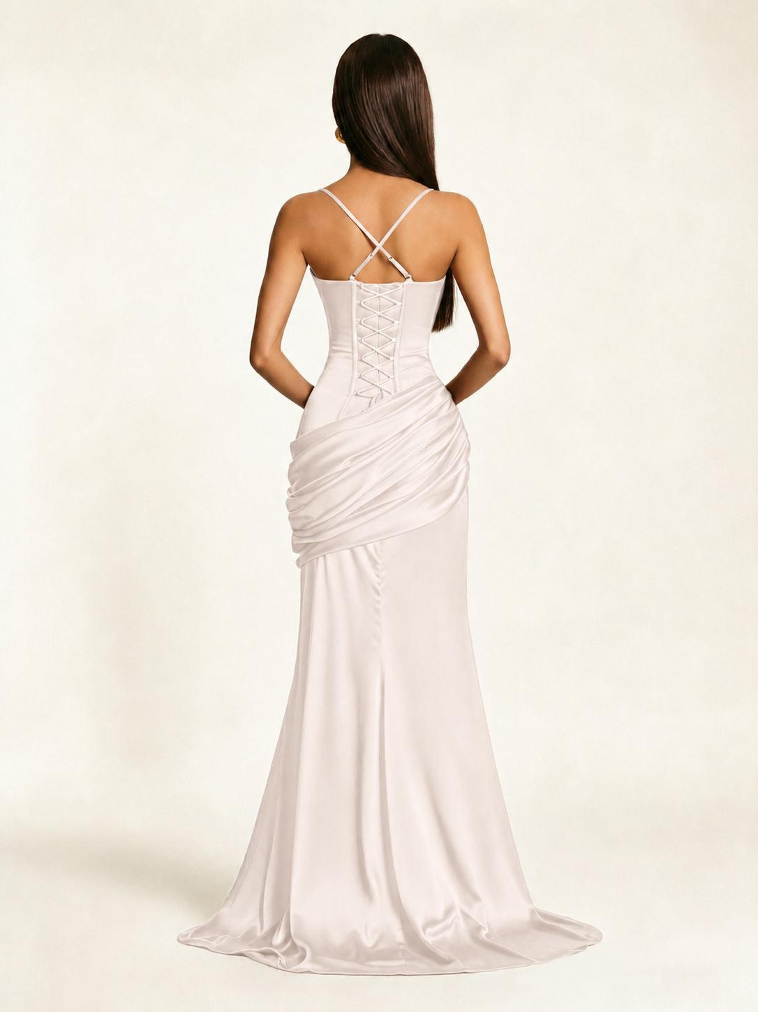 Corset Lace-up Back Draped Mermaid Formal Dress