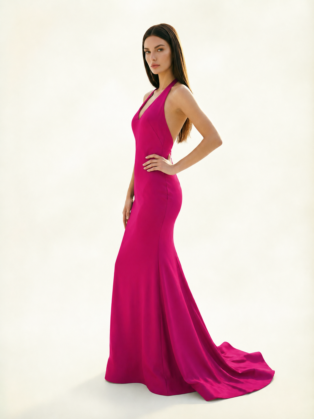Halter Backless Mermaid Evening Gown