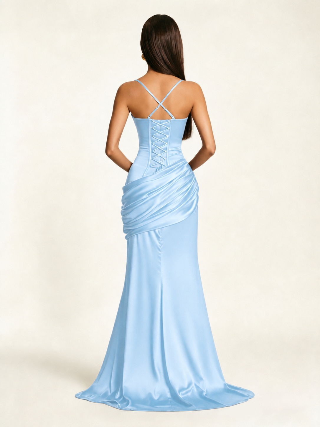Corset Lace-up Back Draped Mermaid Formal Dress