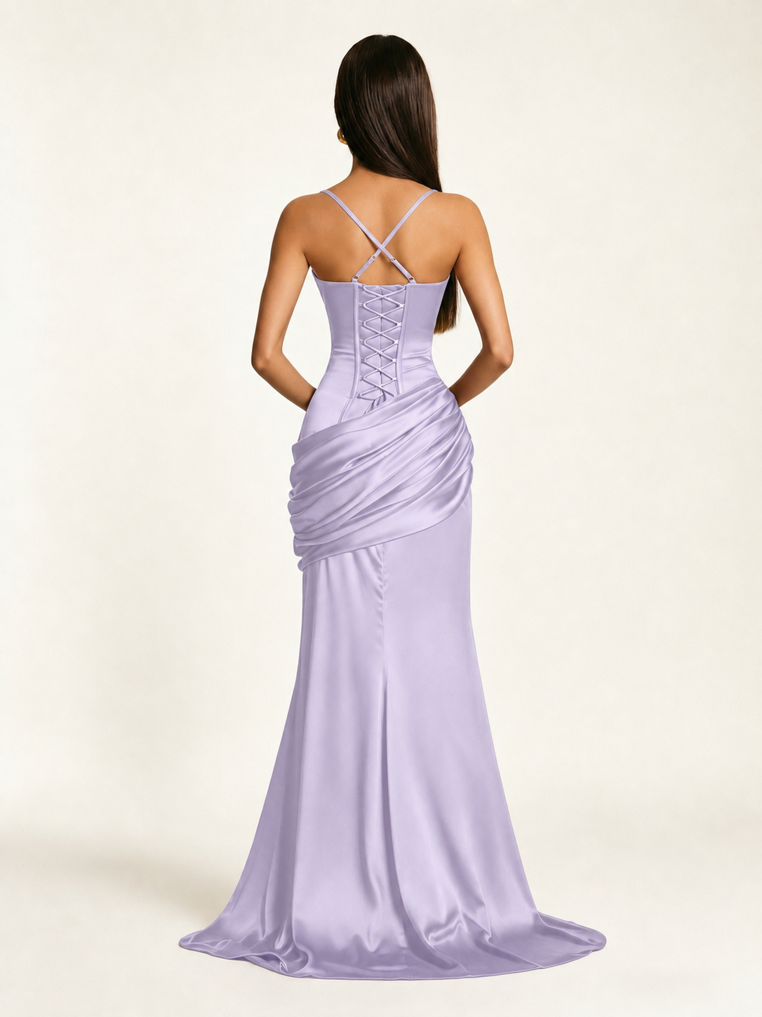 Corset Lace-up Back Draped Mermaid Formal Dress