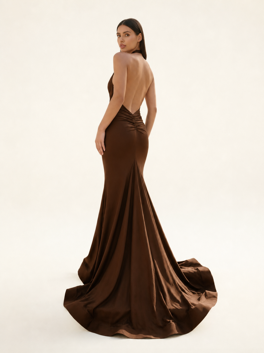 Halter Backless Mermaid Evening Gown