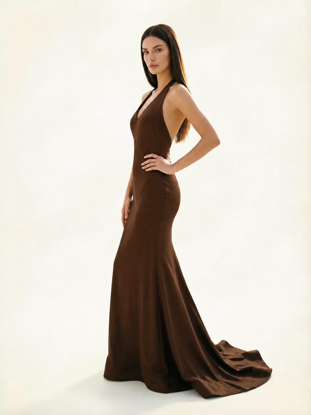 Halter Backless Mermaid Evening Gown