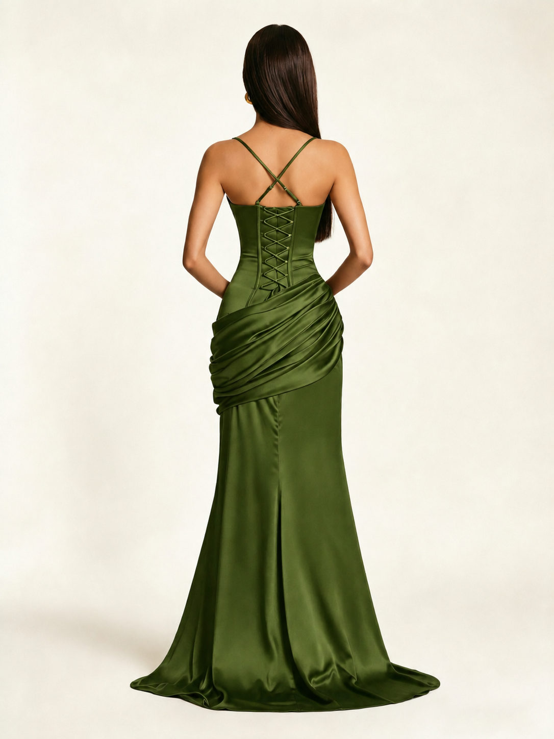 Corset Lace-up Back Draped Mermaid Formal Dress