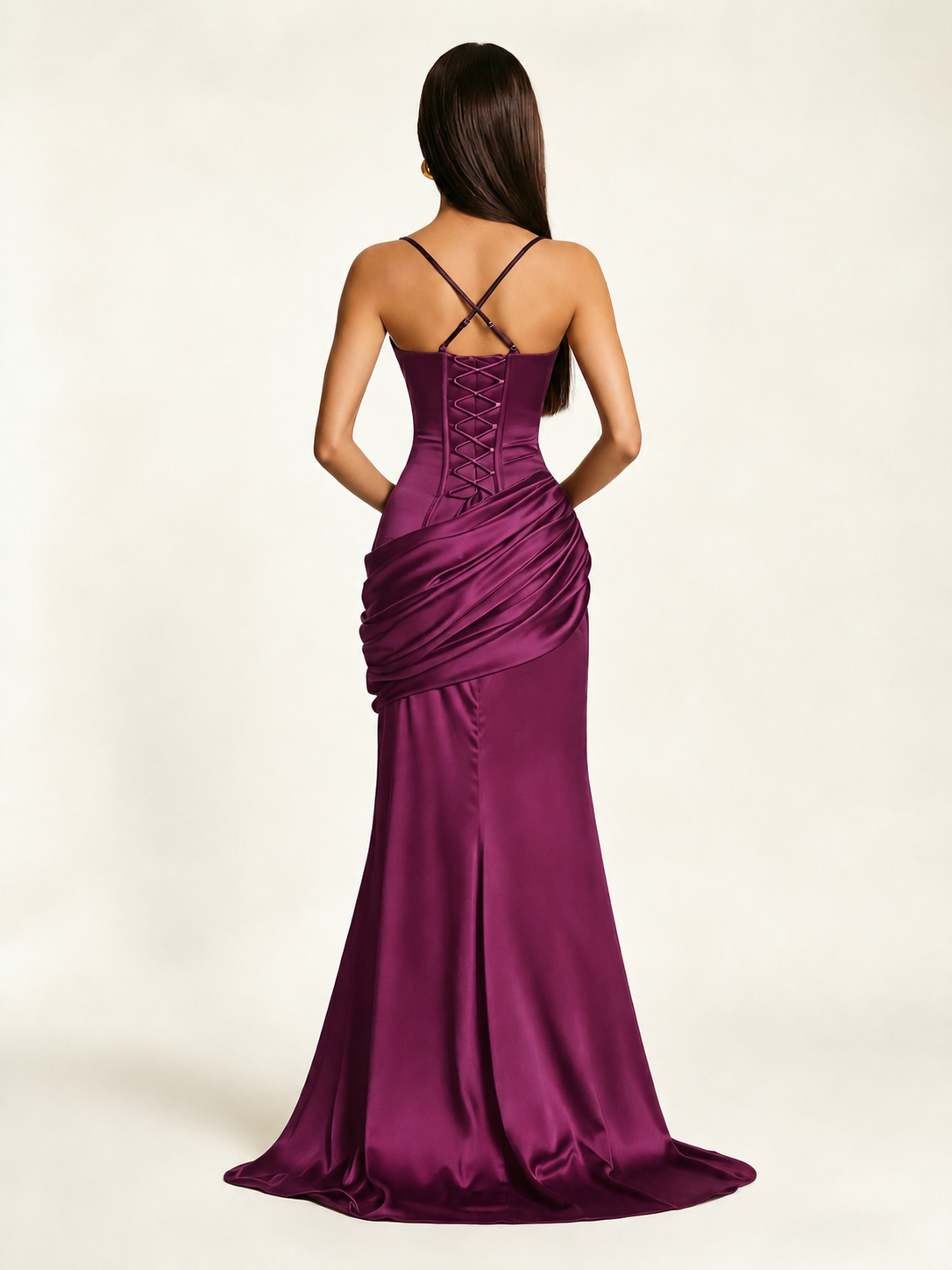 Corset Lace-up Back Draped Mermaid Formal Dress
