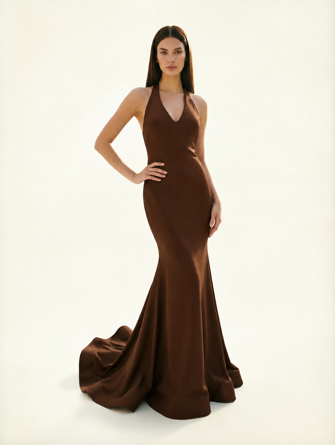 Halter Backless Mermaid Evening Gown