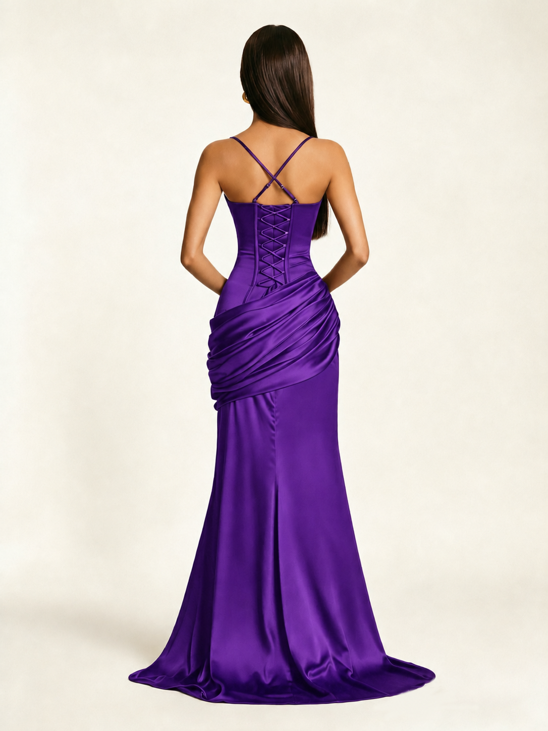 Corset Lace-up Back Draped Mermaid Formal Dress
