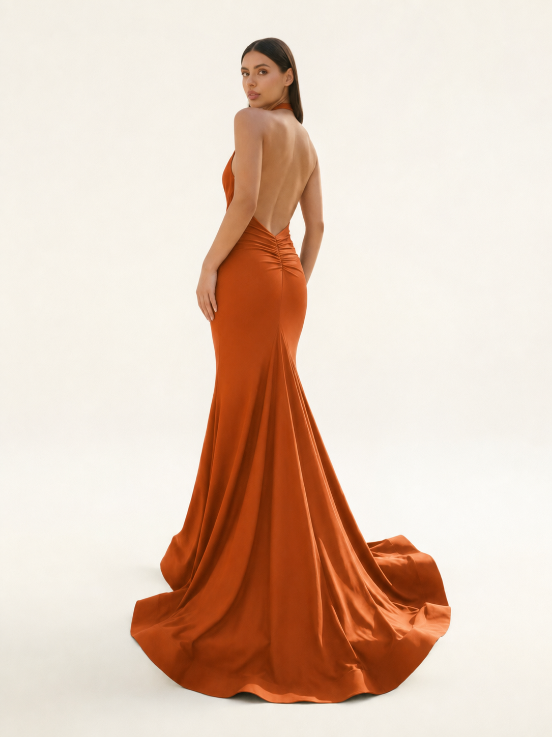 Halter Backless Mermaid Evening Gown