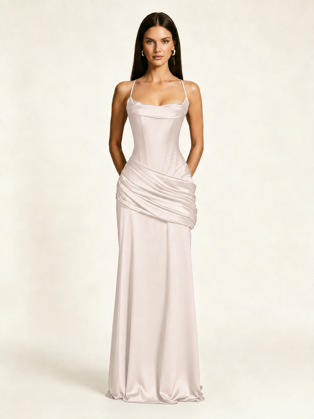 Corset Lace-up Back Draped Mermaid Formal Dress