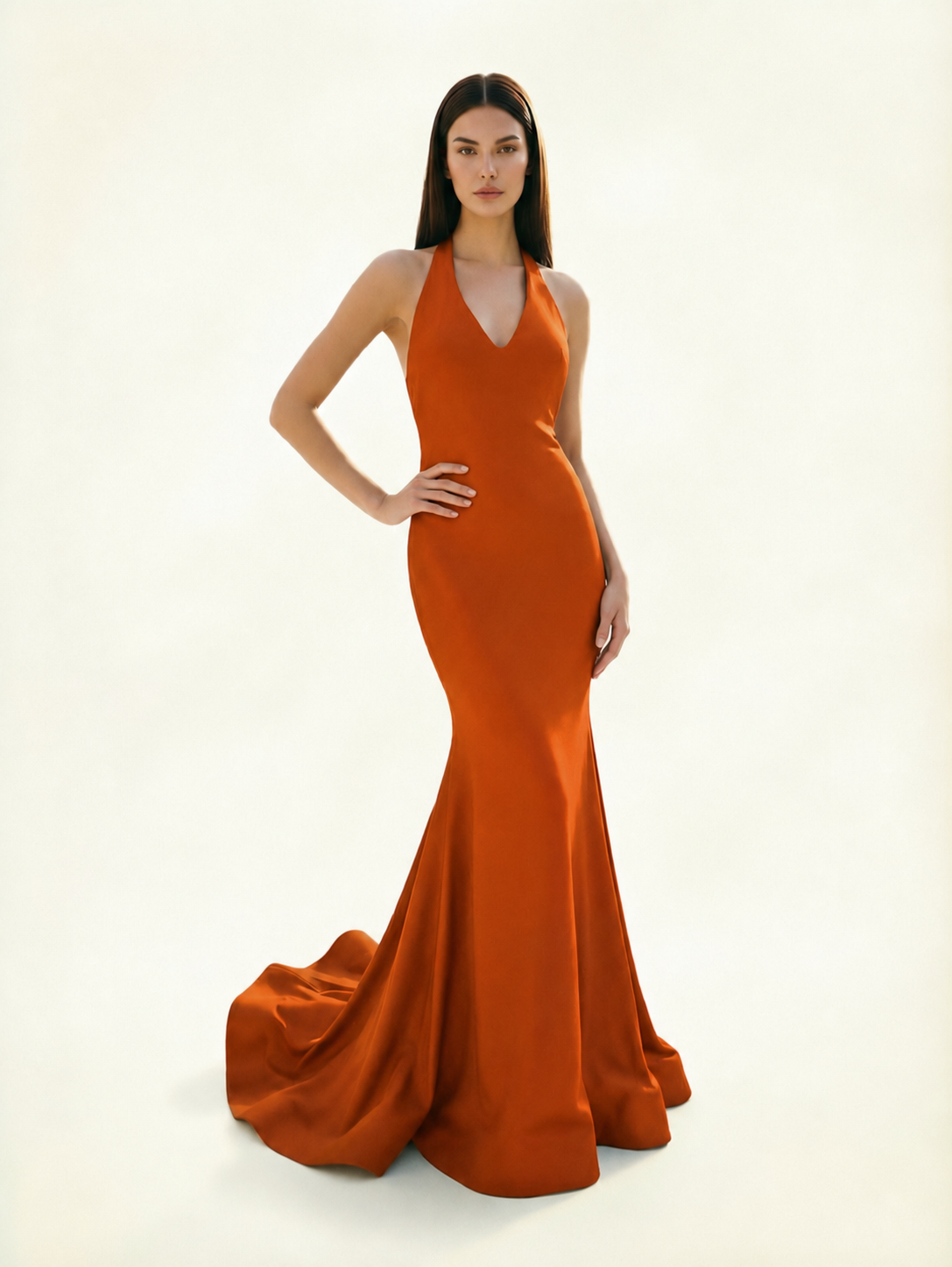 Halter Backless Mermaid Evening Gown