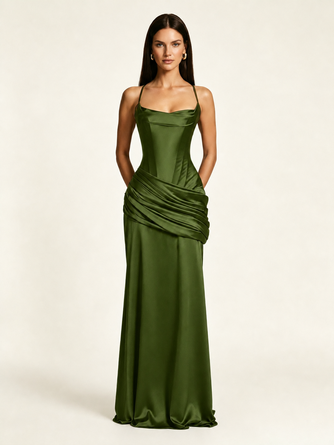 Corset Lace-up Back Draped Mermaid Formal Dress