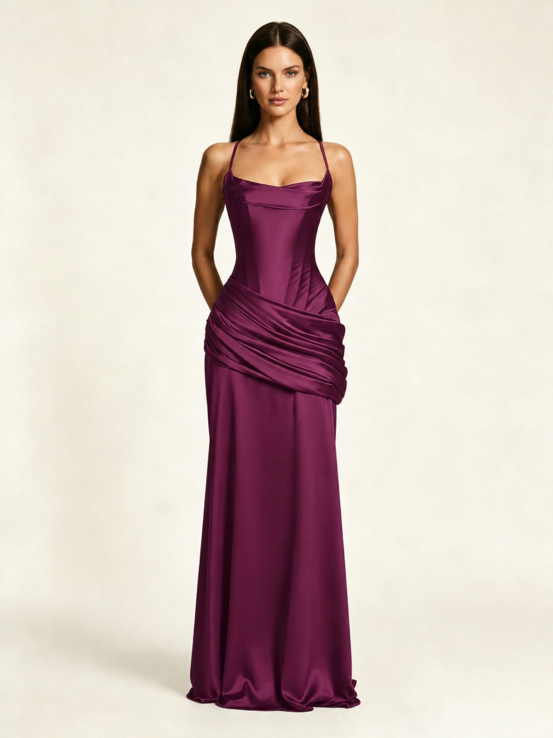 Corset Lace-up Back Draped Mermaid Formal Dress