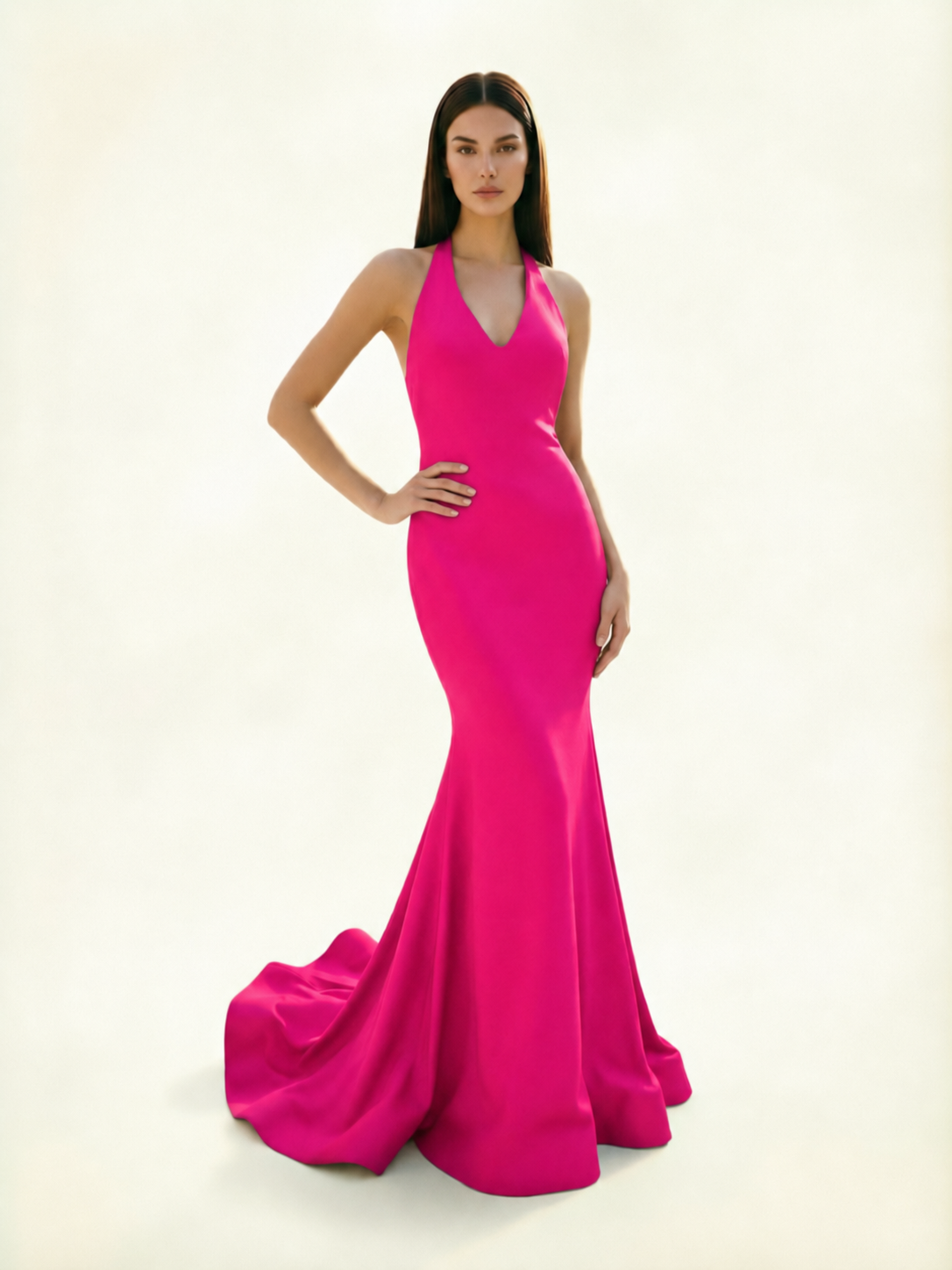 Halter Backless Mermaid Evening Gown