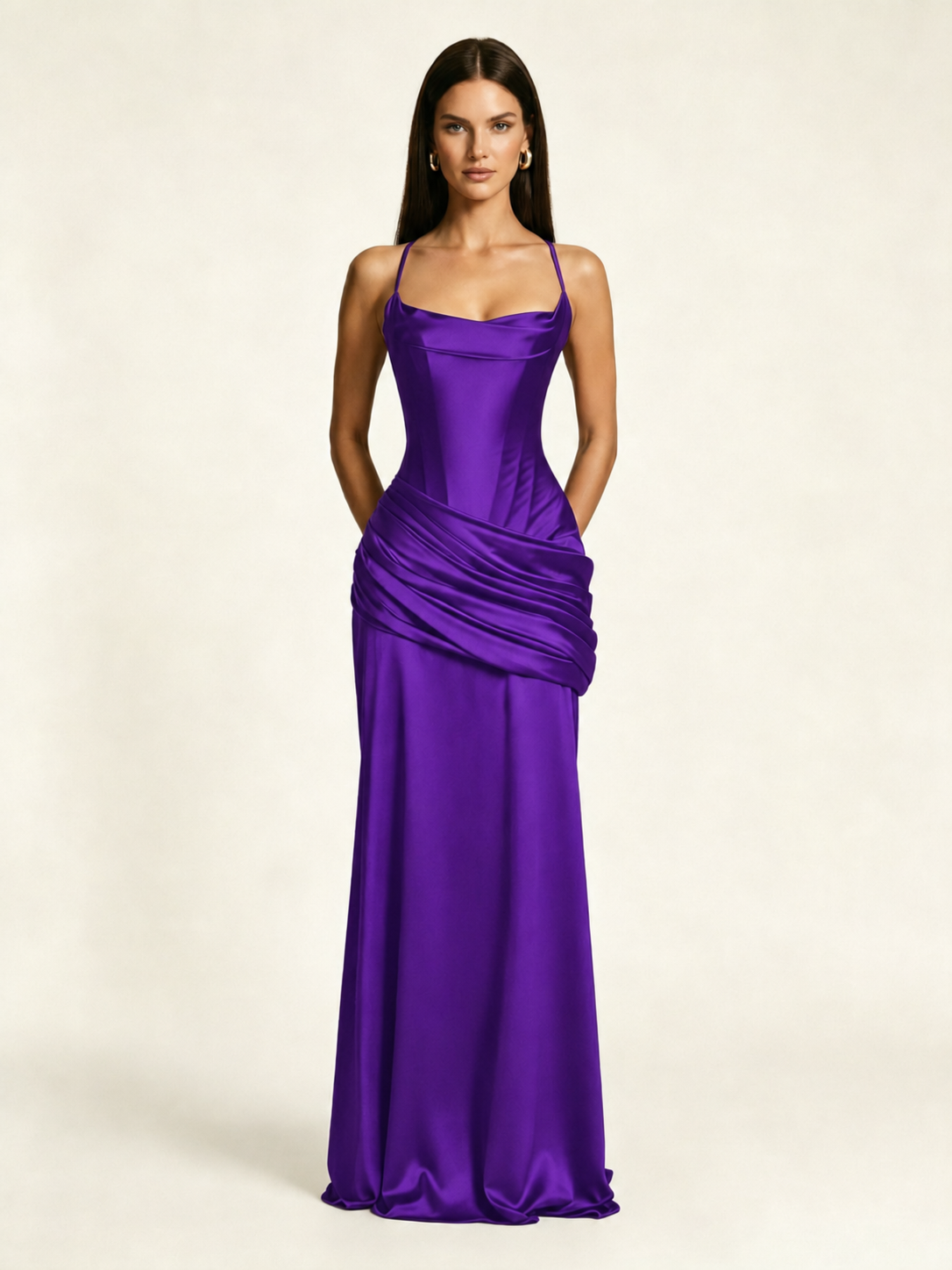 Corset Lace-up Back Draped Mermaid Formal Dress