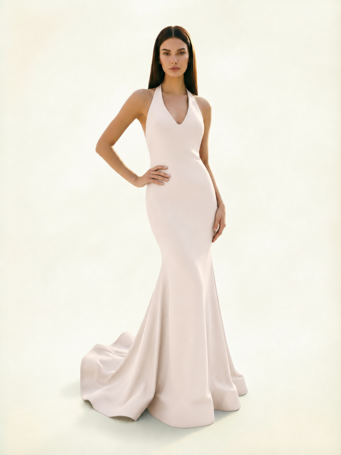 Halter Backless Mermaid Evening Gown