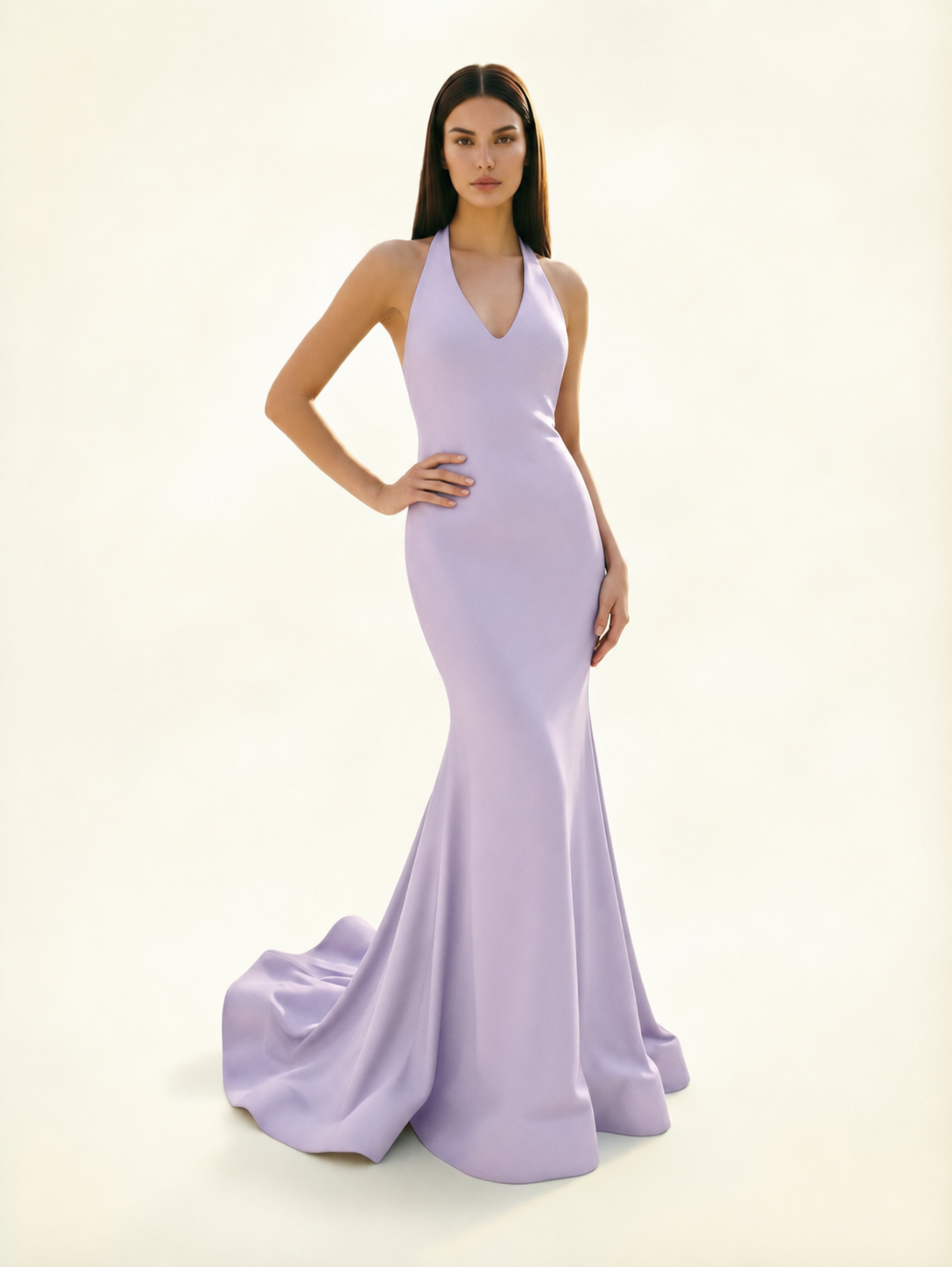 Halter Backless Mermaid Evening Gown