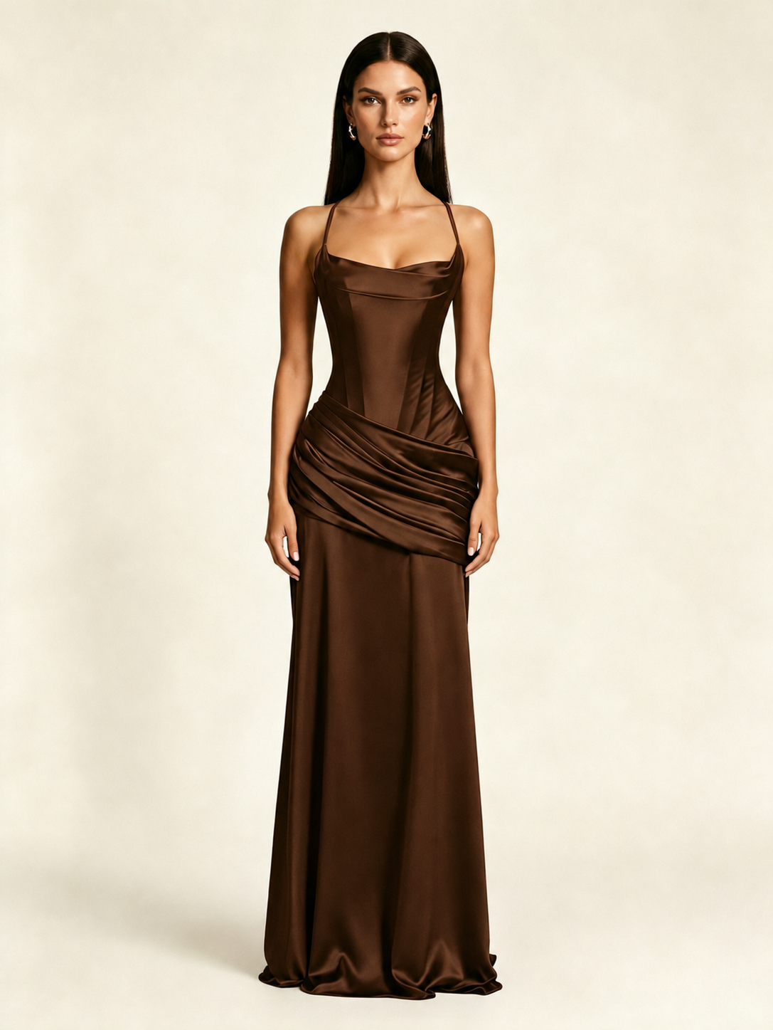 Corset Lace-up Back Draped Mermaid Formal Dress