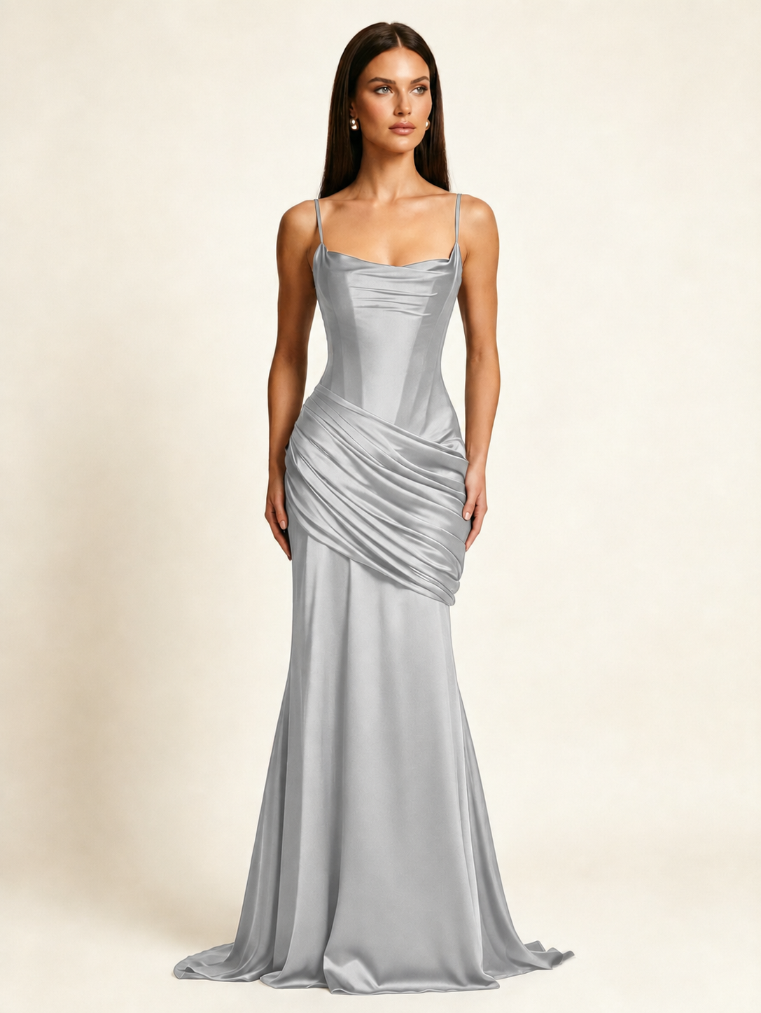 Corset Lace-up Back Draped Mermaid Formal Dress