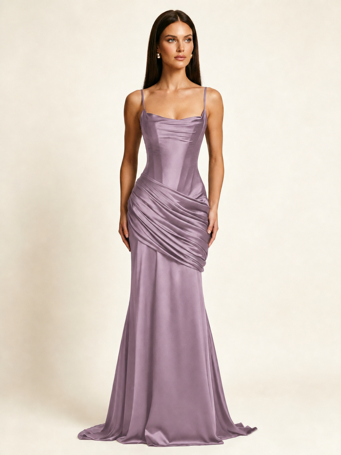 Corset Lace-up Back Draped Mermaid Formal Dress