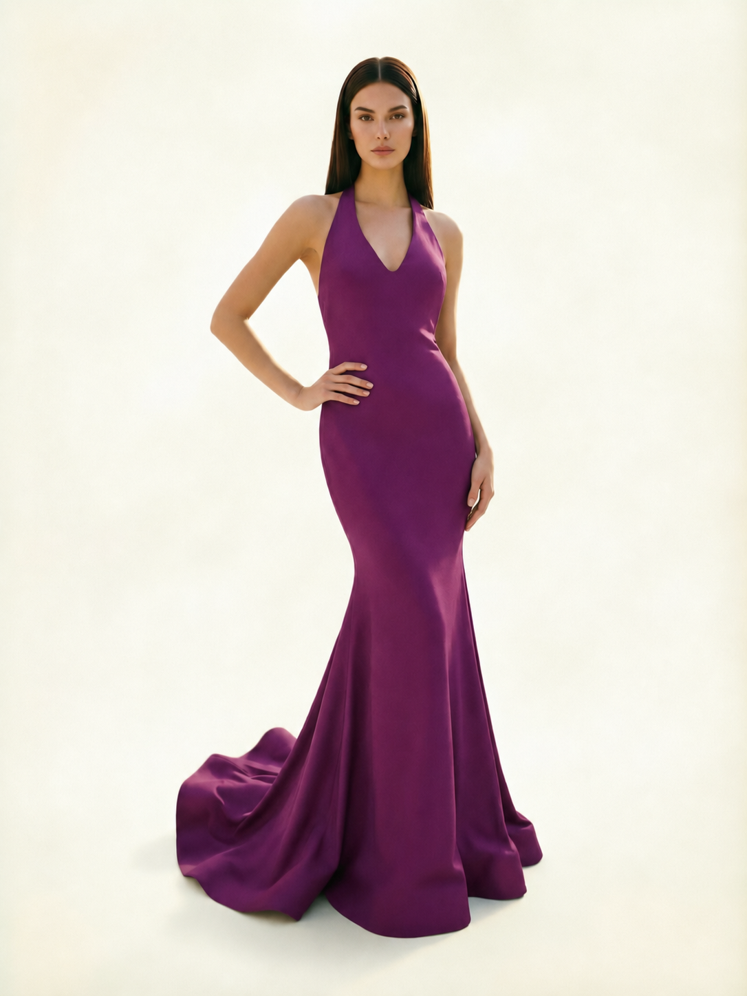 Halter Backless Mermaid Evening Gown